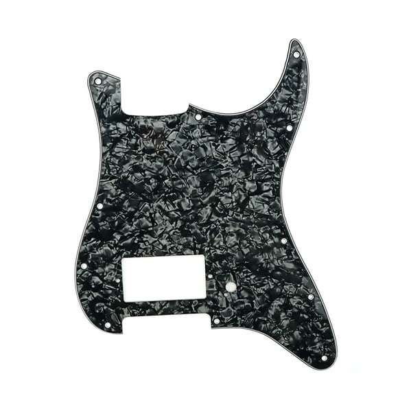Mistaha Guitar Accessory: Black Pearl Double Pickup Loaded Pickguard for Fender Stratocaster - GPV02