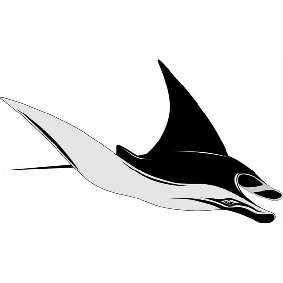 Do It Yourself Wall Decal Sticker Shark Black & White 40x50"