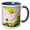 Blue/White, variant on 3drose, Painted Pink Dogwood Flower - Spring - Floral Art, 15oz Two-tone Black Mug