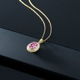 thumbnail image 5 of Gem Stone King 14K Yellow Gold Pendant with Chain Pink Moissanite Diamond (1.53 Cttw), 5 of 5