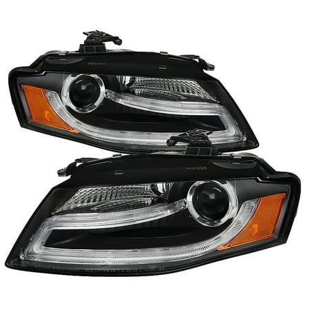 - Spyder Audi A4 09-12 Projector Headlights - Halogen Model Only ( Not Compatible with Xenon/HID Model ) - DRL LED - Black