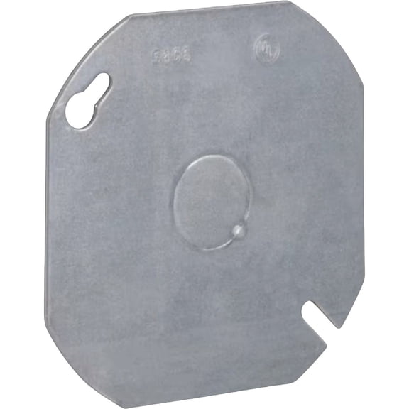 Octagon Blank Box Cover with Knockout,No 724, Hubbell - Hubbell Raco 0724