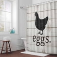 thumbnail image 6 of Farmhouses Chickens Shower Curtain for Bathroom Decor, Animal Silhouettes Eggs Retro Wood Grain Waterproof Fabric Shower Curtain, 54"x78" Set with 12 Hooks, 6 of 9