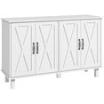 thumbnail image 1 of HOMCOM Coffee Bar Cabinet, Buffet Sideboard w/ Barn Doors, Adjustable Shelf, 1 of 10