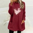 thumbnail image 1 of Ailaofu Womens Fall Long Sleeve T-Shirts Casual Tops for Leggings Loose Soft Blouses with Pocket, 1 of 3