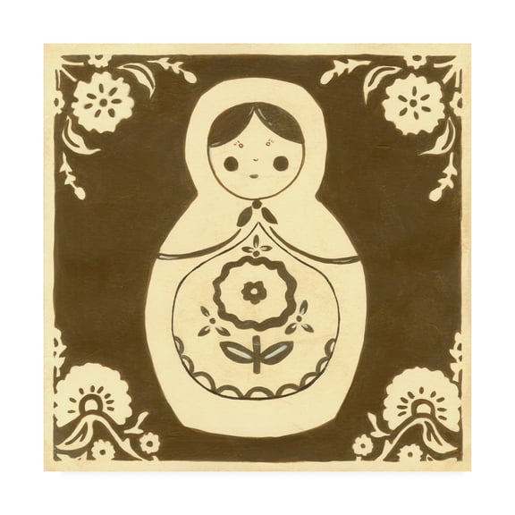 Trademark Fine Art 'Russian Doll in Brown' Canvas Art by June Erica Vess