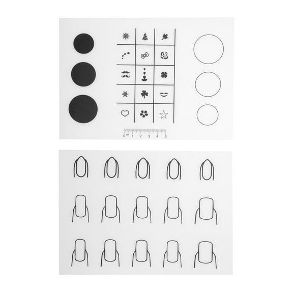 Unique Bargains 2 Pcs Rectangular Reusable Nail Art Stamping Mat White