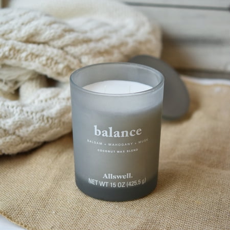 Allswell 15oz Scented 2-Wick Spa Candle - Balance (Balsam + Mahogany + Musk)