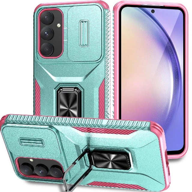 Funda para GANGXUN Samsung Galaxy A55 5G - Soporte metálico, Función magnética, Verde