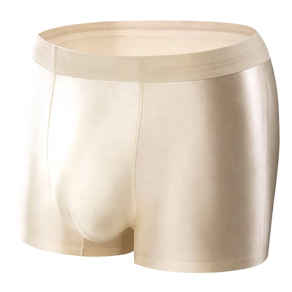 Ausing Men's Sleek Underwear Soft Comfort Stretch Shorts Boxer Briefs Low Rise Stretch Trunks Breathable Seamless Short Underpants S Champagne