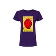 thumbnail image 1 of Playera Blusa El Corazon De La Loteria Mexicana Tradicion Mexicana Color Morado Talla Chica Marca Emil SaEs, 1 of 4