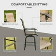 thumbnail image 4 of Yardi Yarda Set of 2 Outdoor Swivel Bar Stools with Armrests, Bar Height Patio Chairs with Steel Frame, Brown, 4 of 11
