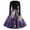 Purple, variant on WTOBBY Women's Retro Halloween Printed Dress Featuring V-Neckline, Slim Casual Design, Long Sleeves, and Comfortable Fit for Party Wear ,Black L