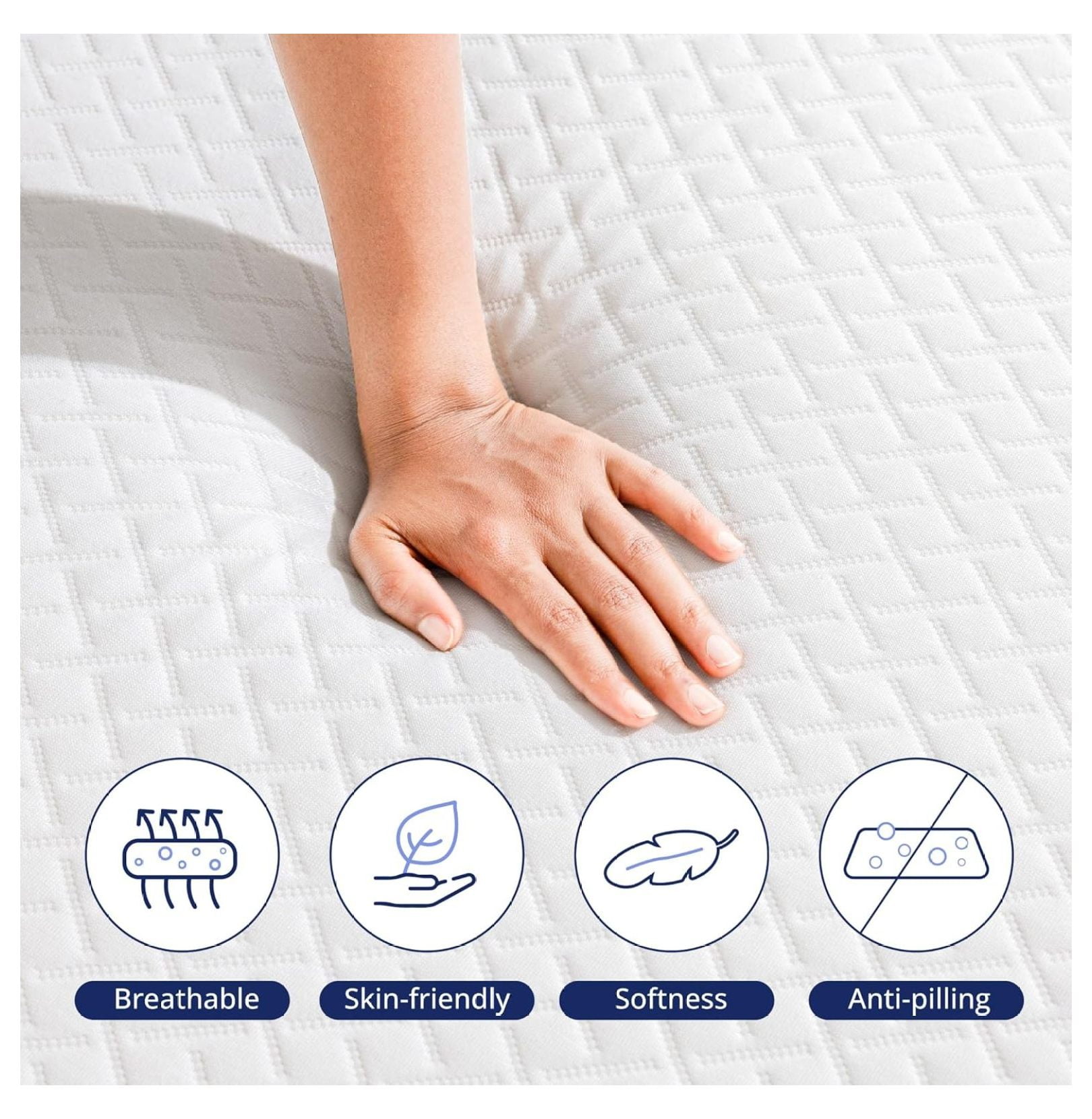 Full Size Mattress for Kids 5 Inch Memory Foam Mattress with Cooling Green Tea Gel, Relieve Pressure with Medium Firm Support, Bed in a Box, Certified,75''L x 54''W, White