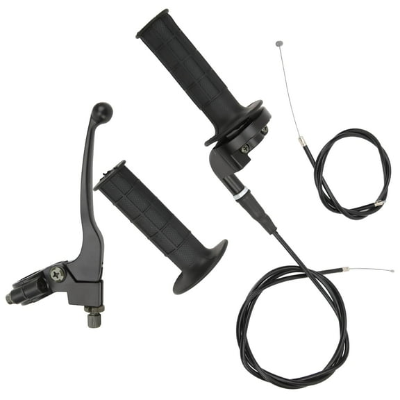 MELIVO 7/8in Throttle Brake Handle Cable Kit Black Matte Texture Replacement for 50cc 90cc 110cc 125cc 4 Stroke Dirt Bike
