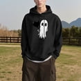 thumbnail image 6 of Yteetum Halloween Hoodies for Women Oversized Long Sleeve Drawstring Pullover Hooded Sweatshirts Tops Fall Casual Graphic Printed Loose Lightweight Comfy Sweatshirt, 6 of 7