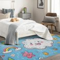thumbnail image 4 of Cartoon Rugs for Bedroom - 5x7 Rug - Cartoon Rug - Cute Cloud and Rainbow Area Rug - Kids Kawaii Love Rugs - Blue Carpet, 4 of 7