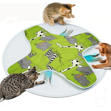 Cat Toys, Cat Toys for Indoor Cats, Moving Concealed Feathers, Interactive Kitten Toys for Bored Indoor Adult Cats, Motion Activated, USB Rechargeable