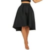 Quiz Womens Skirt A-Line Dip-Hem Pleated High-Low Scuba Black 4