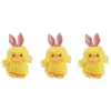 Boston Novelties Easter Yellow Plush Duck with Bunny Ears Stuffed Animal, Set of 3