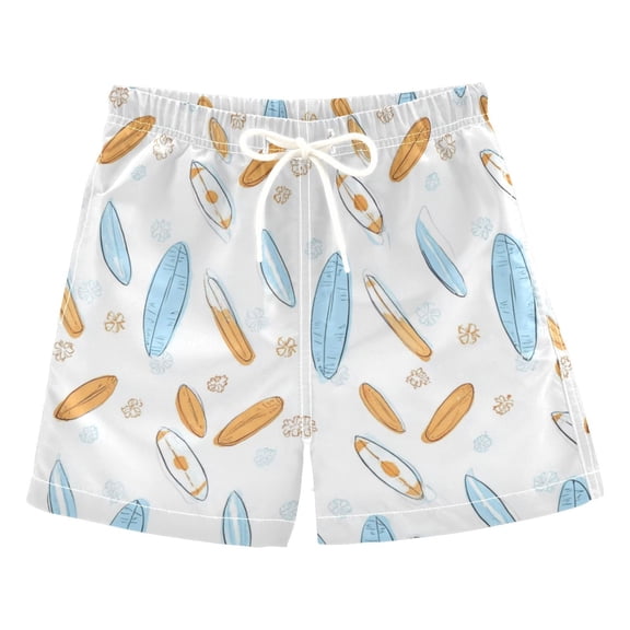 Ttyddzy (3-14 years) One-Piece Boys' Swim Board Shorts with Lining for Beach and Home Use, Surfboard 2T