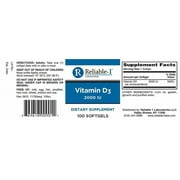 موثوق 1 فيتامين D3 Softgels ، 2000 وحدة دولية ، 100 كونت