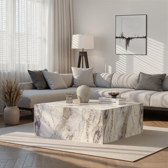 Nordure Freesia Marble 35,3" Coffee Table