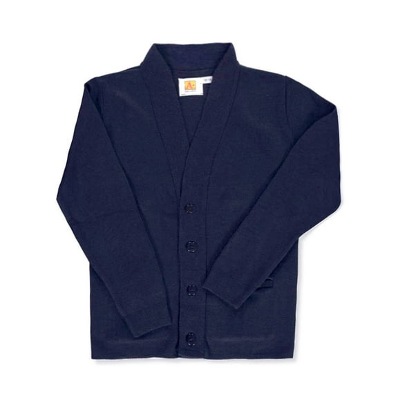A  Boys' V-Neck Cardigan - navy, 14 - 16 (Big Boys)