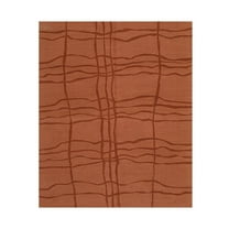 EORC Rust Handwoven Wool Contemporary Modern Flat Weave Rug, 6'2 x 7'11