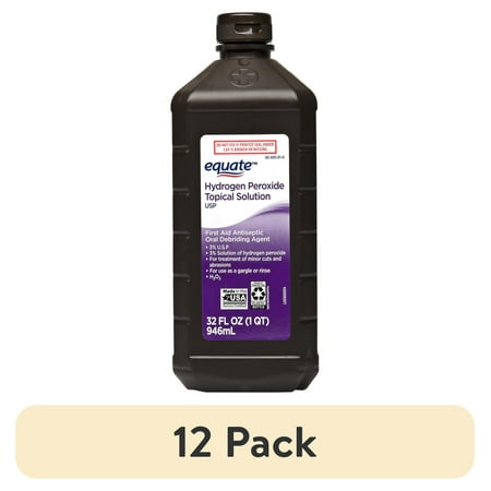 (12 pack) Equate 3% Hydrogen Peroxide Topical Solution, 32 fl oz