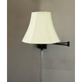 thumbnail image 3 of Dimmable Swing Arm Wall Light Bronze Brown Finish with Eggshell Shantung Bell Lampshade - For Bedside, Living Room, Reading Chair, 3 of 5