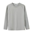 thumbnail image 2 of Boys' Athletic Shirts Long Sleeve Quick Dry Undershirt Base Layer Baseball Soccer Tennis Sports Tees for Kids (11-12 Years, Gray), 2 of 5