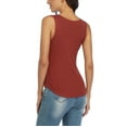 thumbnail image 2 of Women's Ribbed Camisole Workout Tank Top Wide Strap Casual Active Top, 2 of 6