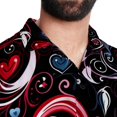 thumbnail image 5 of Valentine's Day Love Men's Short Sleeve Hawaiian Beach Poplin Shirt Casual Printed Button Down Summer Unisex Shirt, 5 of 6