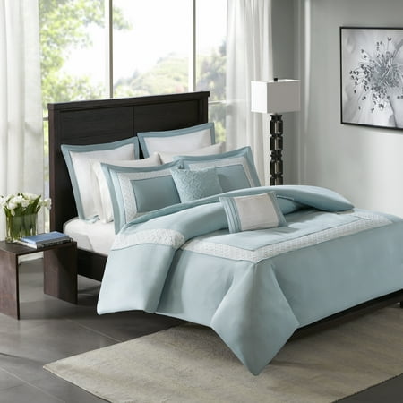 Madison Park Carlton Aqua 7 Piece Duvet Cover Set Walmart Com