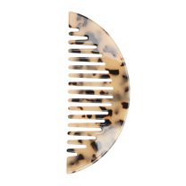 Unique Bargains 1 Pc Convenient Half Round Hair Comb Beige Black Acetate Sheet