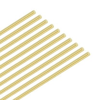 Uxcell 10-Pack Solid Brass Rod, 0.8x300mm Knife Handle Pins Material H65 Brass Round Stock for Knife Making Supplies