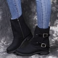 thumbnail image 5 of nsendm Female Shoes Adult Wide Width Boots for Women Booties Toe Round Short Shoes Color Retro women's boots Women's Boots Black 10.5, 5 of 5