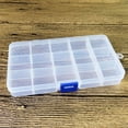 thumbnail image 1 of LEFU Plastic Storage Box with Adjustable Compartments - Jewelry Organizer Container for Beads, Earrings, Necklaces, Rings - 10/15/24 Grids DIY Craft Organizer, 1 of 10