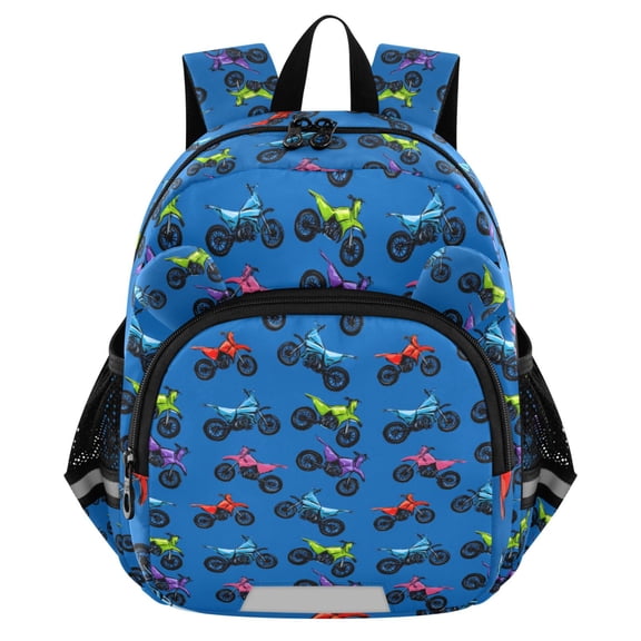 ALAZA Motorcycle Blue Mini Backpack School Bookbag Age 3-7 Medium