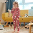 thumbnail image 5 of Dailycode Cotton Pajama Set Snug Fit Long Sleeve Top and Pants for 18M-8Y Cherry Bow with Daisy Flower, 5 of 7