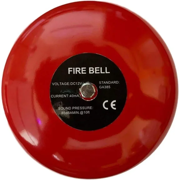 Fire Alarm Bell - 6 Inches Ringing Bell - 12 Volt DC Bell Extra Loud Doorbell, Chime Alarm Or Multi Purpose Bell. Can Be Wired Into Any Device with 12V DC Output