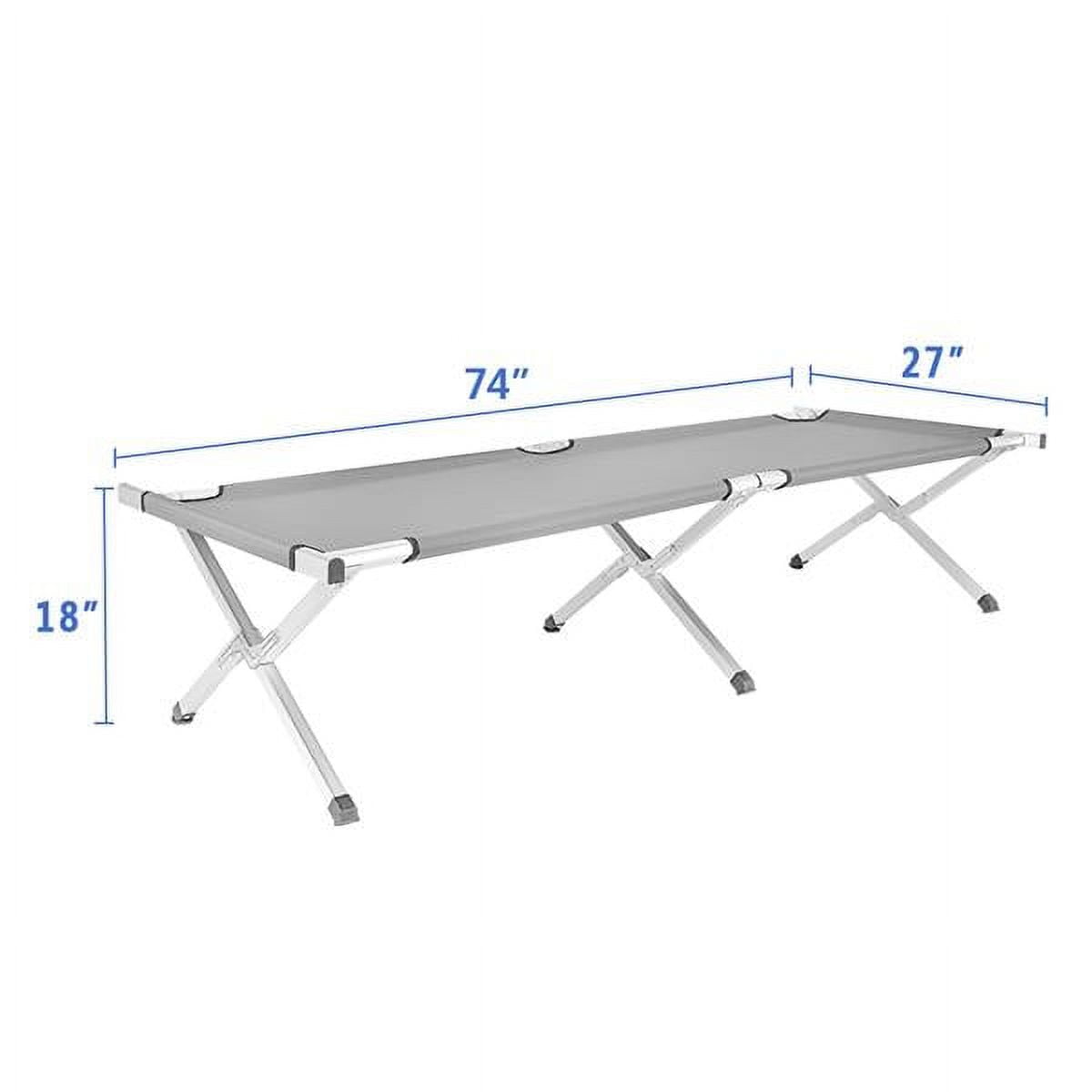 Portable Folding Camping Cot Lightweight Aluminum & Oxford Material With Carrying Bag For Outdoor Camping