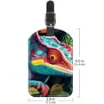 thumbnail image 6 of Square 2Pack PU Leather Chameleon Cruise Luggage Tag with Privacy Cover and Name ID Tag for Travel Handbags Backpacks Luggage Tags, 6 of 6