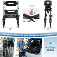 thumbnail image 5 of MAXWALK Rollator Walker for Seniors, 12" Big Rubber Wheels Foldable All Terrain Outdoor Aluminum Rolling Walker with Breathable Mesh Backrest, Height Adjustment for 5-6.5ft, Black, 5 of 10