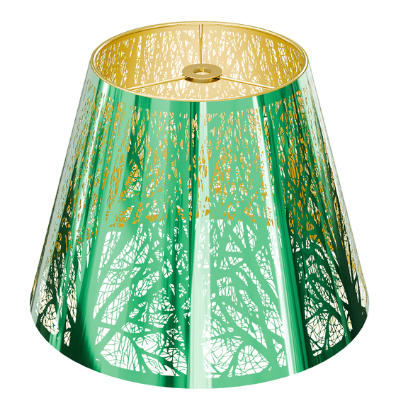 Medium Lamp Shade, AEELLEEA Barrel Stainless Steel Lampshades For Table Lamp And Wall Lamp, Green Lamp Shade For Floor Lamp Cover, 6x10x7.5in, Spider