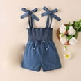 thumbnail image 2 of Toimothcn Toddler Baby Girls Romper Jumpsuit Sleeveless Casual Solid Color Cotton Romper Soft Loose Breathable Jumpsuits 6-9 Months, 2 of 9