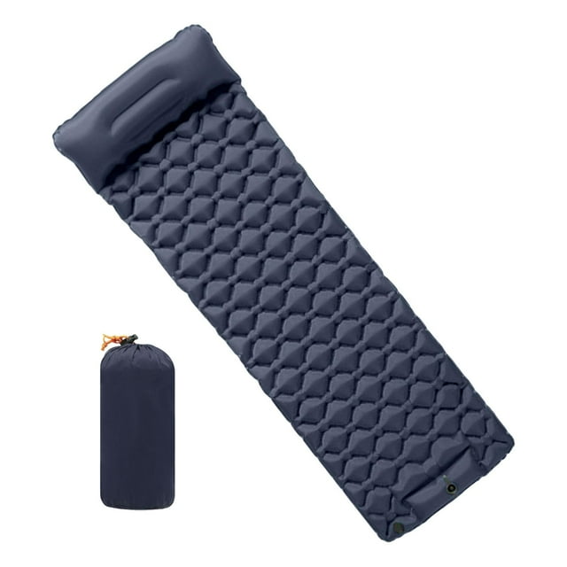 Colchoneta de dormir para acampar con almohada Colchoneta de dormir inflable Colchoneta de dormir portátil Colchón de aire portátil para acampar para Azul oscuro shamjiam Almohadilla inflable para dormir