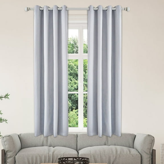 HBBKVI Luxury Blackout Curtains 42" × 63", Grommet Thermal Insulated Curtains for Bedroom Living Room, Noise Reduction Curtain Panels White