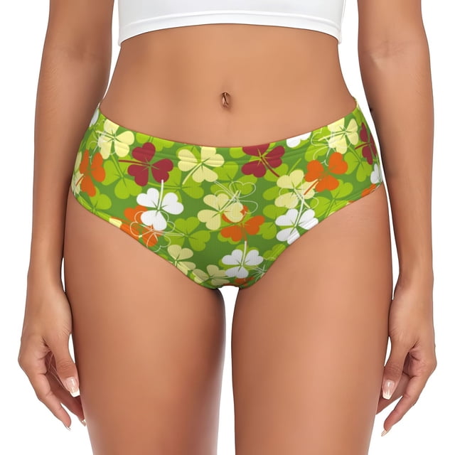 Fotbe St. Patrick's Day3 Calzones Estampados para Mujer – Ropa Interior de Algodón, Cómoda, Suave y Elástica-XX-Large